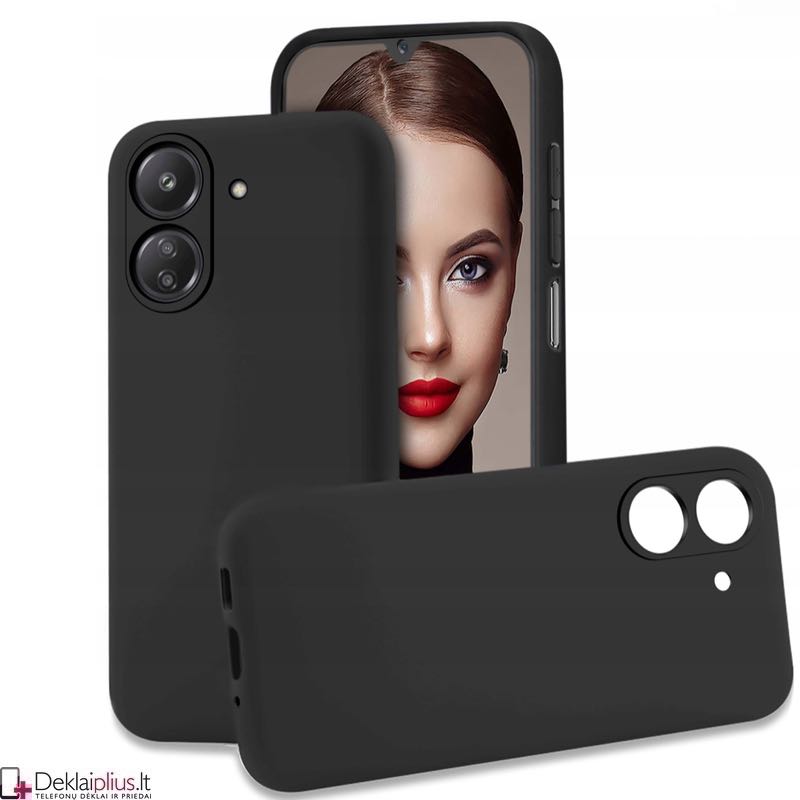 Silikoninis ploniausias dėklas - su kameros apsauga juodas (Xiaomi Redmi 13C/Poco C65) Silikoninis ploniausias dėklas - su kameros apsauga juodas (Xiaomi Redmi 13C/Poco C65)